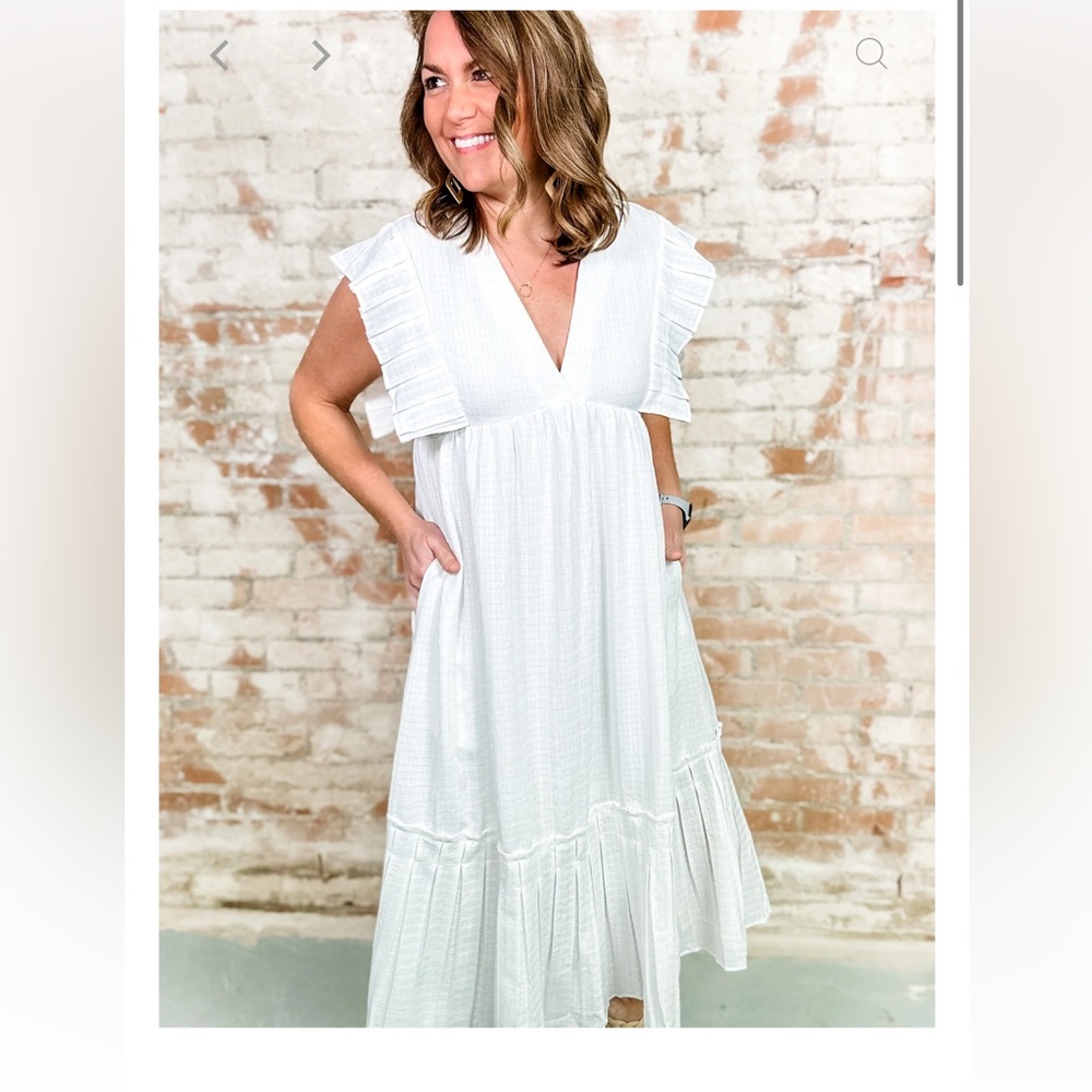 White Soft Textured Maxi dress
